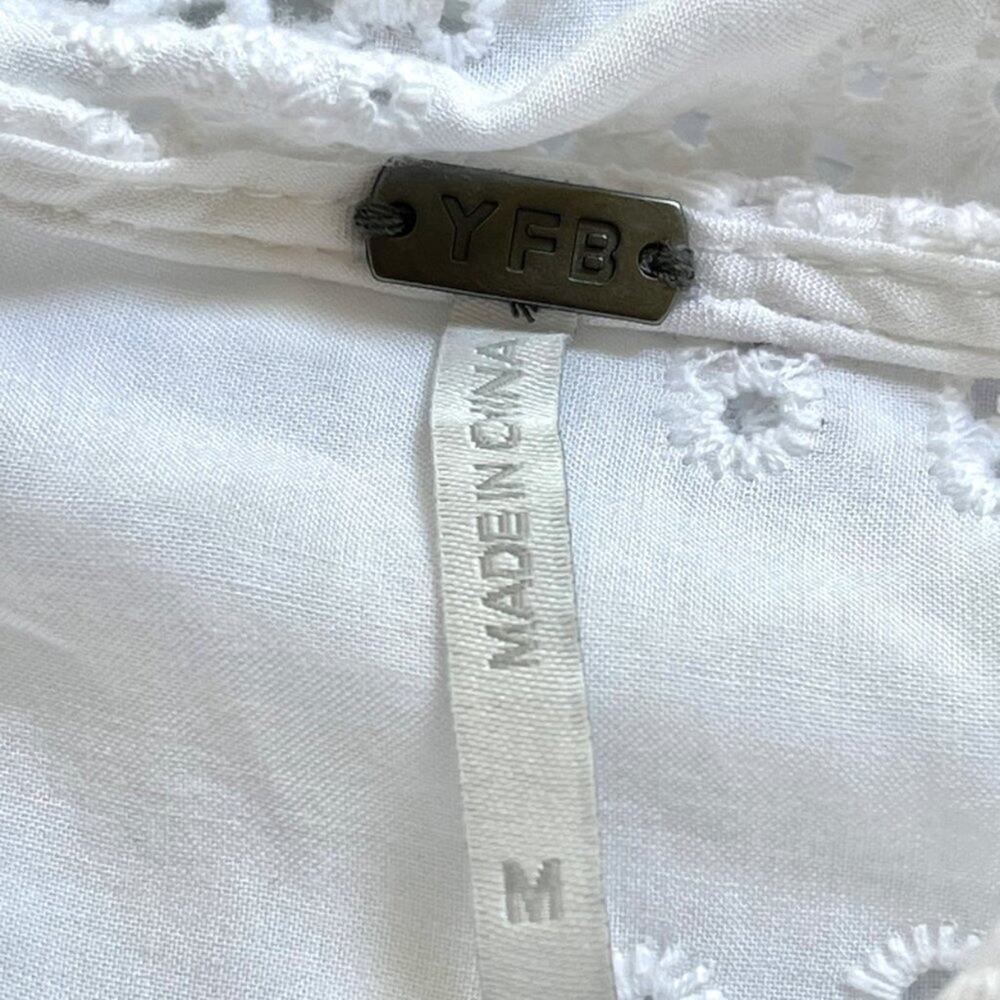 YFB Young Fabulous & Broke white eyelet top size MEDIUM - Picture 10 of 13